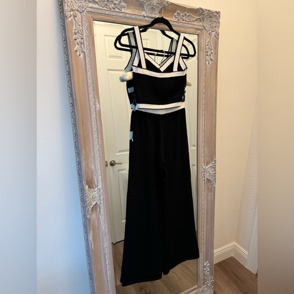 Cider, Black and White Set, Size Small, Crop Top/Wide Leg Pants - Picture 5 of 11
